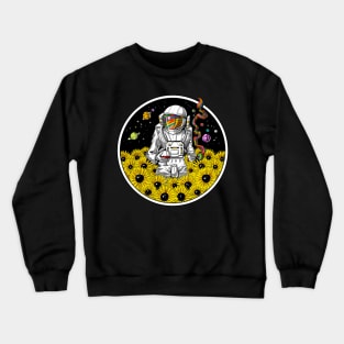 Psychedelic Sunflowers Astronaut Crewneck Sweatshirt